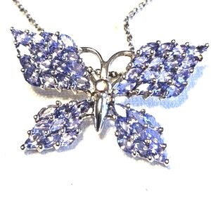 Sterling Silver 3.5ctw Marquise Violet Tanzanite 18 inch Necklace